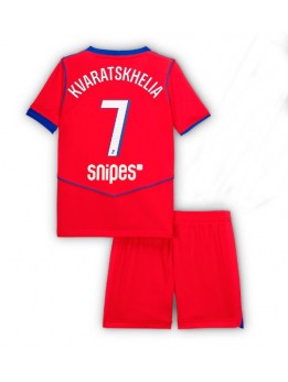 Paris Saint-Germain Khvicha Kvaratskhelia #7 Replika Tredje Kläder Barn 2025-26 Kortärmad (+ byxor)